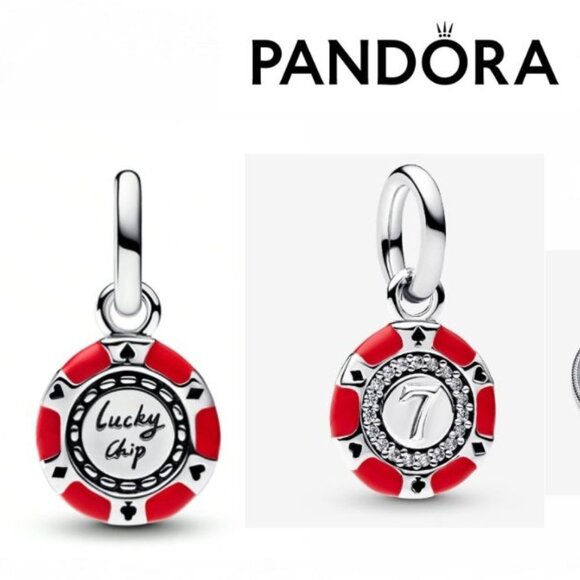 NEW Lucky 7 Chip Pendant Charm For Bracelet or Chain - Picture 1 of 5